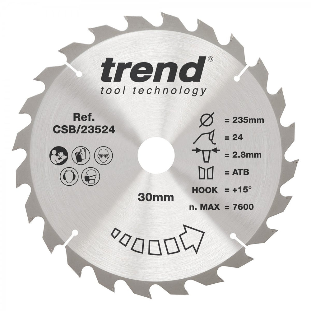 TREND CSB/23524 CRAFT SAW BLADE 235MM X 24T X 30MM Main Image