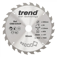 TREND CSB/23524 CRAFT SAW BLADE 235MM X 24T X 30MM Main Image