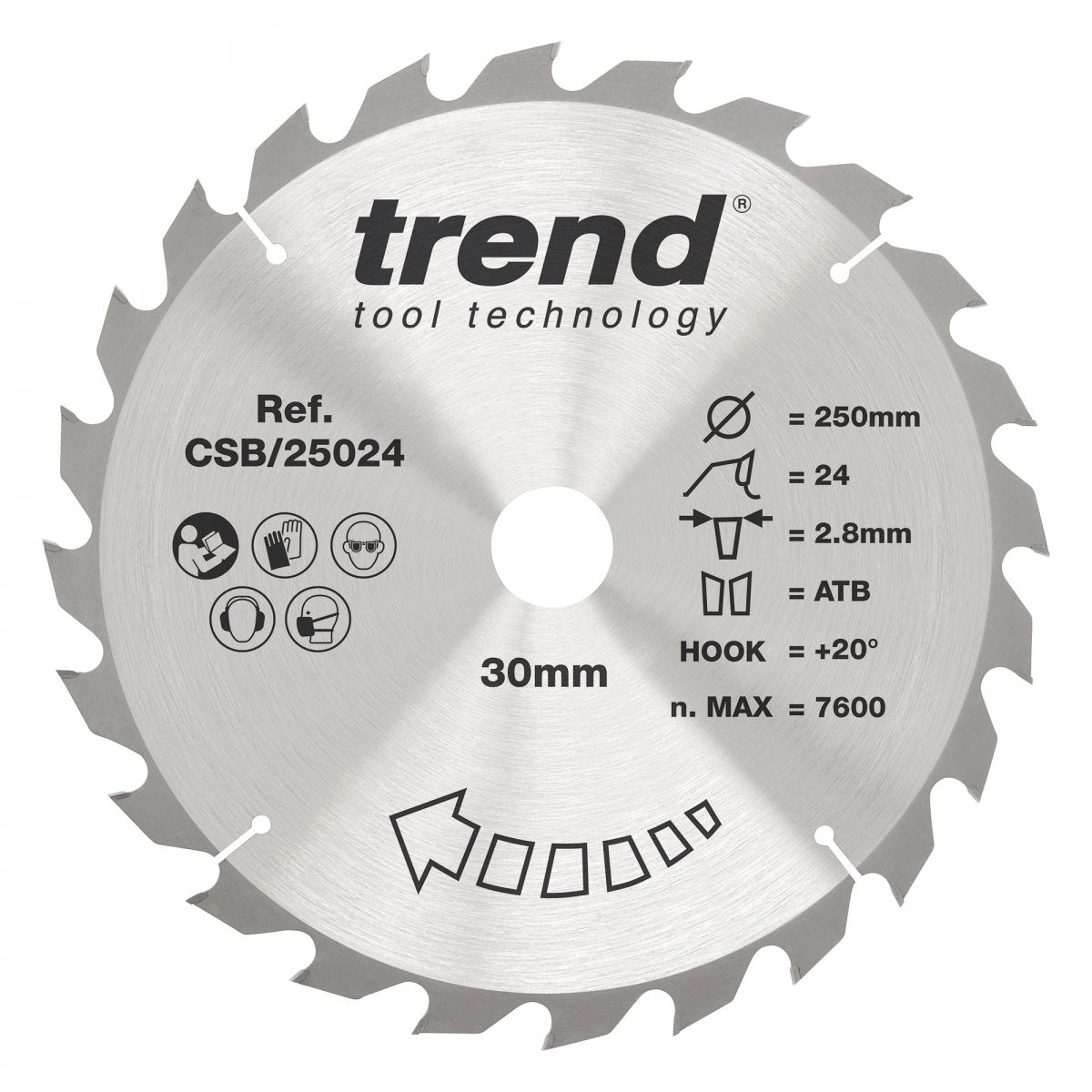 TREND CSB/25024 CRAFT SAW BLADE 250MM X 24T X 30MM  Main Image
