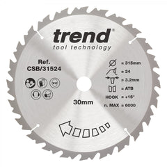 TREND CSB/31524 CRAFT SAW BLADE 315MM X 24T X 30MM  Main Image