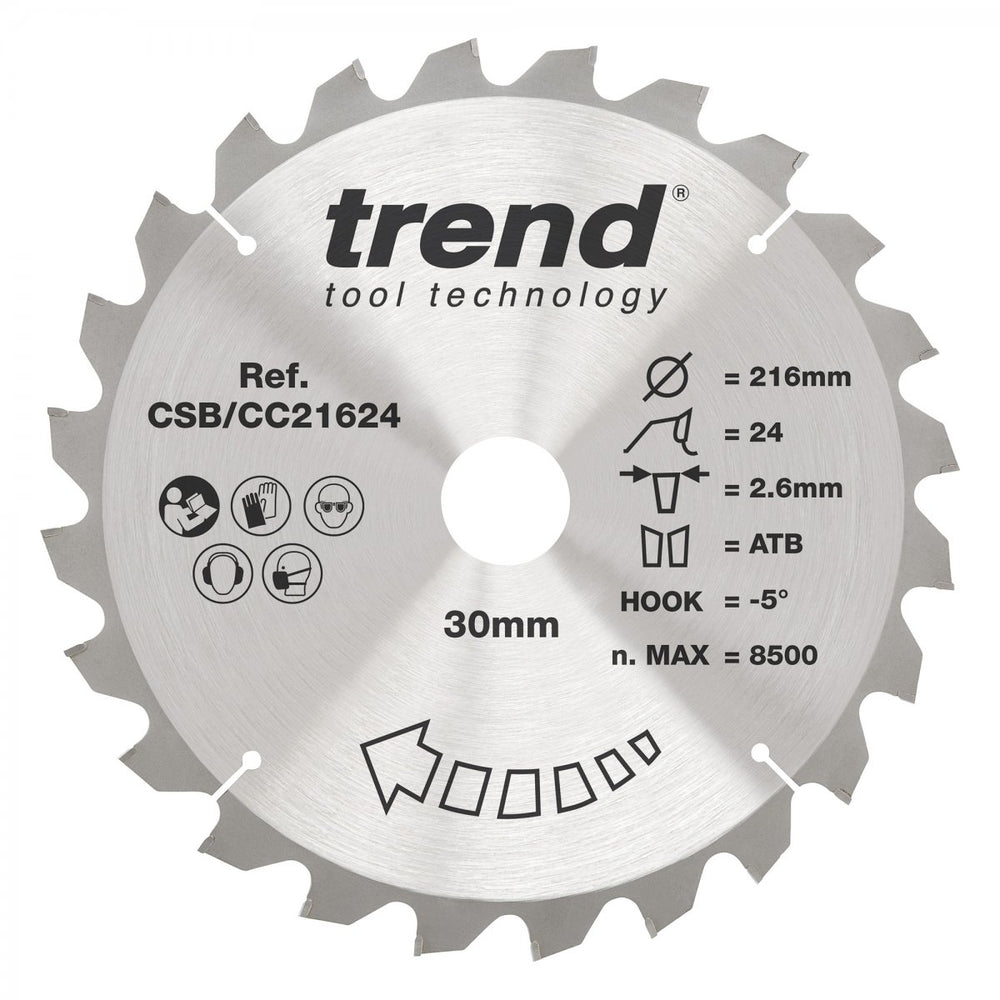 TREND CSB/CC21624 CRAFT BLADE CC 216MM X 24T X 30MM   Main Image