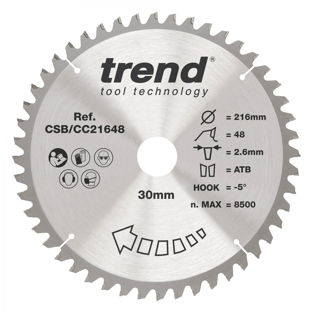 TREND CSB/CC21648 CRAFT BLADE CC 216MM X 48T X 30MM   Main Image