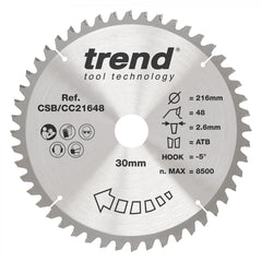 TREND CSB/CC21648 CRAFT BLADE CC 216MM X 48T X 30MM   Main Image