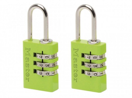 Master Lock Aluminium Combination Padlocks 3 Digit Colour 20mm x 2