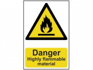 Danger Highly Flammable Material - PVC 200 x 300mm