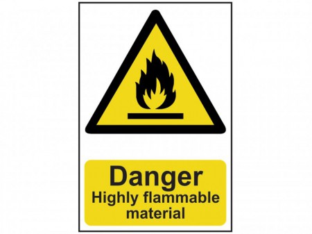 Danger Highly Flammable Material - PVC 200 x 300mm