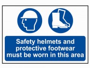 Safety Helmets + Footwear To Be Worn PVC 400 x 600mm