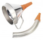 Sealey Funnel Metal with Flexi Spout & Filter 160mm