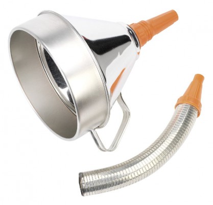 Sealey Funnel Metal with Flexi Spout & Filter 200mm
