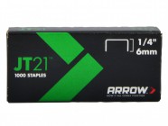 Arrow JT21 T27 Staples 6mm (1/4in) Box 1000