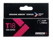 Arrow T18 Staples 10mm (3/8in) Box 1000