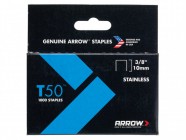 Arrow T50 Staples Stainless Steel 506SS 10mm (3/8in) Box 1000