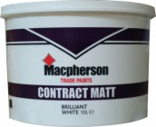 Macpherson 10 Litre Brilliant White Contractors  Matt Emulsion *Obliterating*